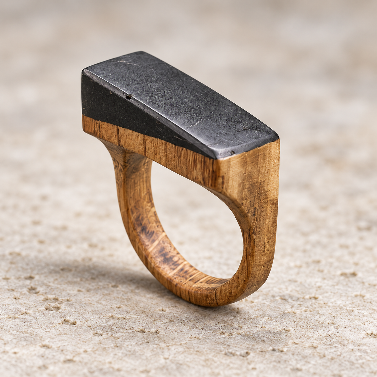 Unique Wooden Ring - Oak with epoxy
