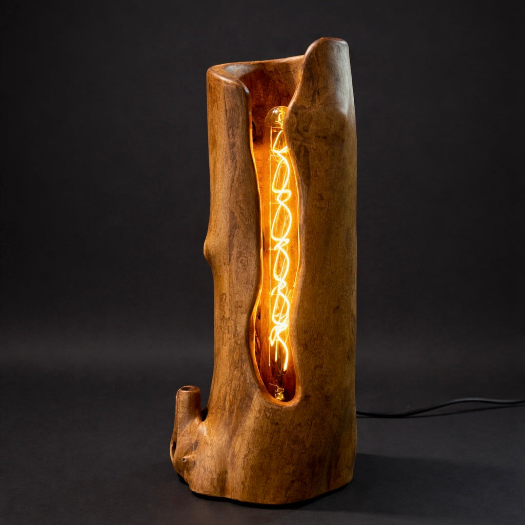 Lesena namizna lučka, dekoracijska lučka, ambientna lčka