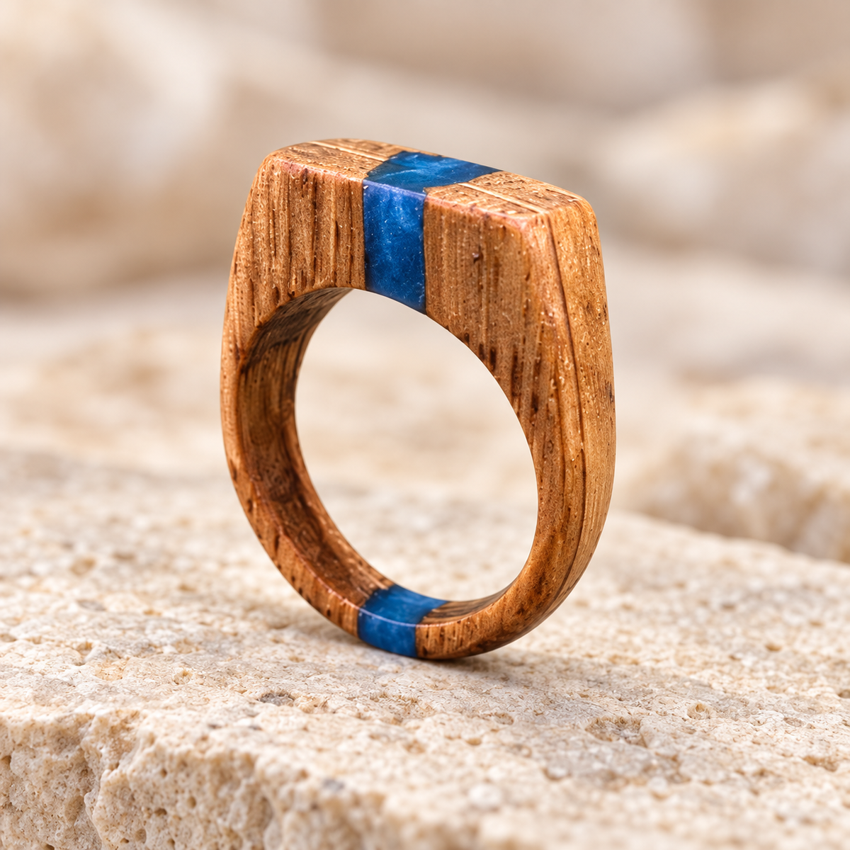 Unique Wooden Ring - Oak with epoxy