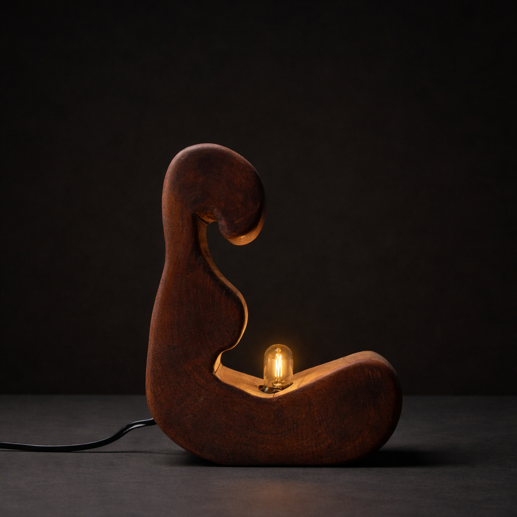 Ambientalna topla osvetlitev. Rustikalna ročno izdelana lesena zasnova luči. Table lamp. Floor lamp. Lights.