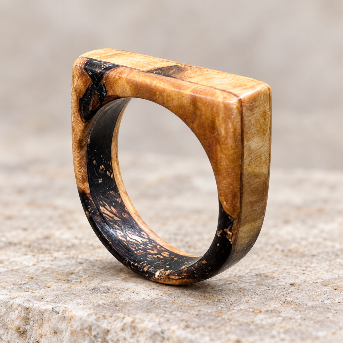 Unique Wooden Ring - Applewood