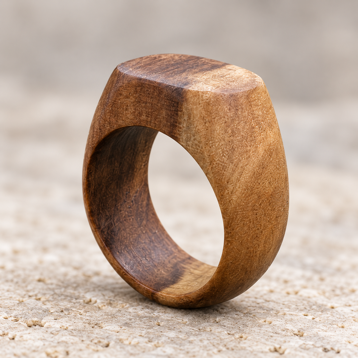 Unique Wooden Ring - Applewood